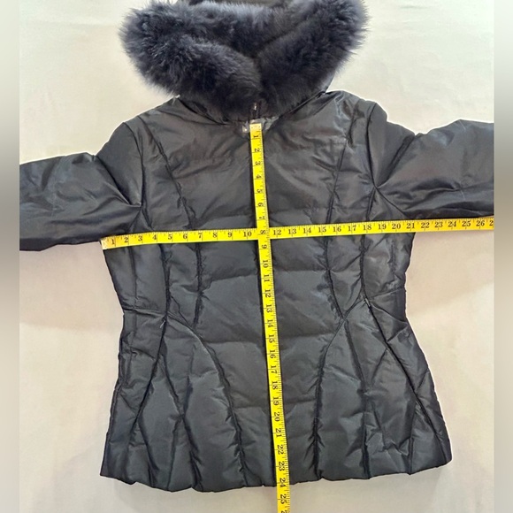 1 Madison Limited Collection Charcoal Gray Coat Fox Fur Trimmed Hood Size Large - Picture 7 of 10